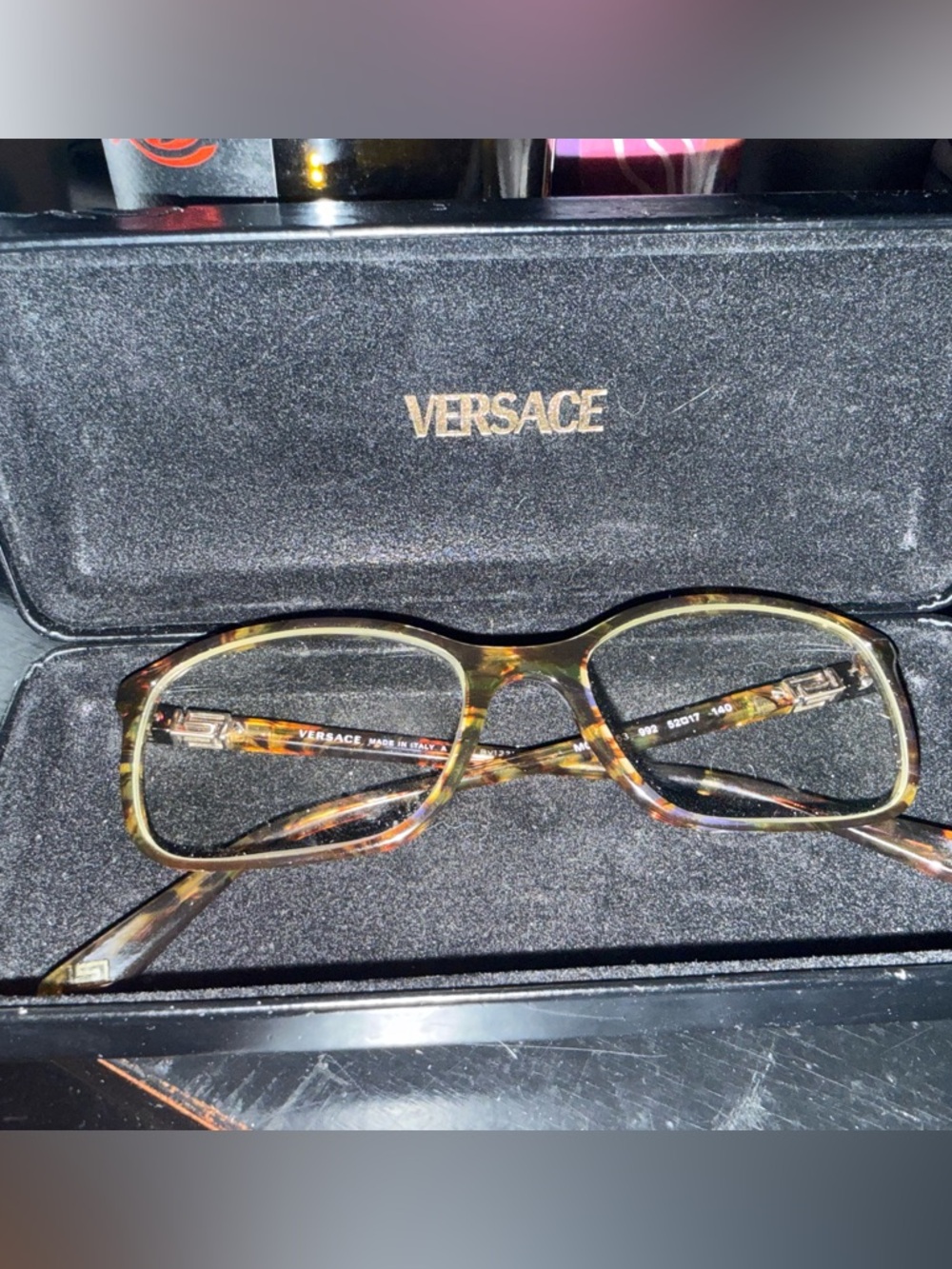 Versace Women’s Tortoiseshell Rectangular Glasses - Brown Gold